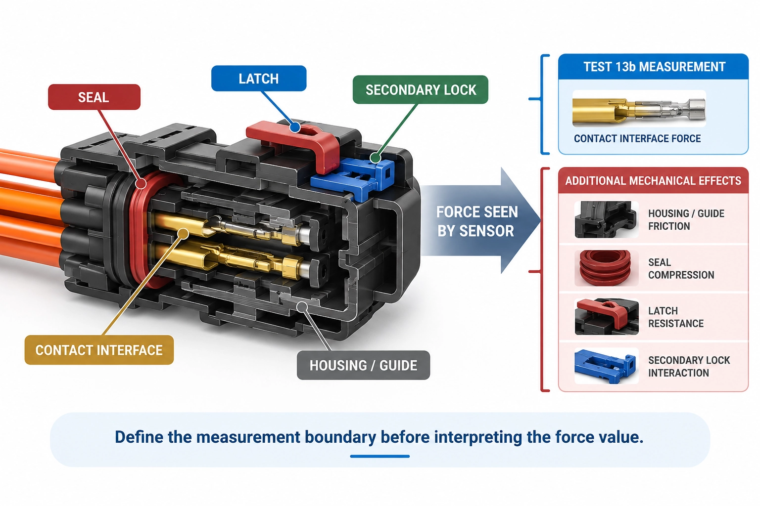 IEC 60512-13-2 connector force measurement boundary
